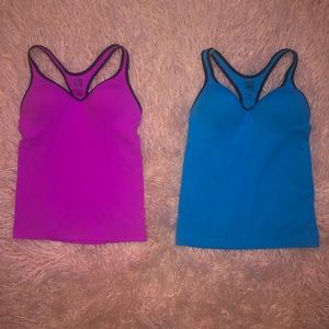 2 Victoria Secret Pink Yoga Push-Up Camis